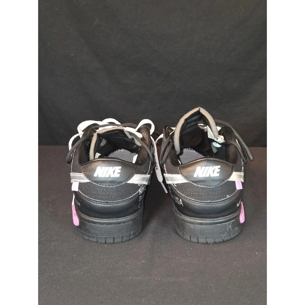 Nike Dunk Low‎ Off White 50 of 50 Black Silver Men's Size 8.5 DM1602 001